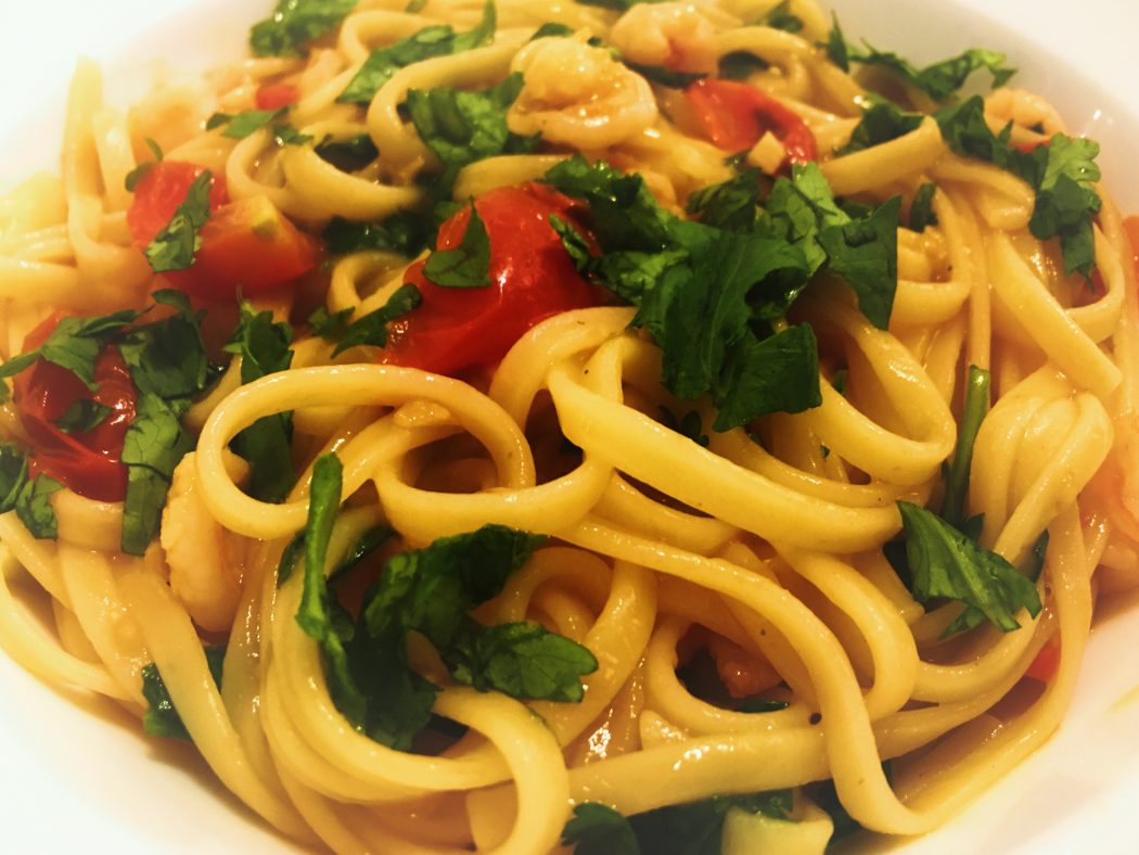 Quick & Easy Pasta Dish - Prawn Coriander Linguine 